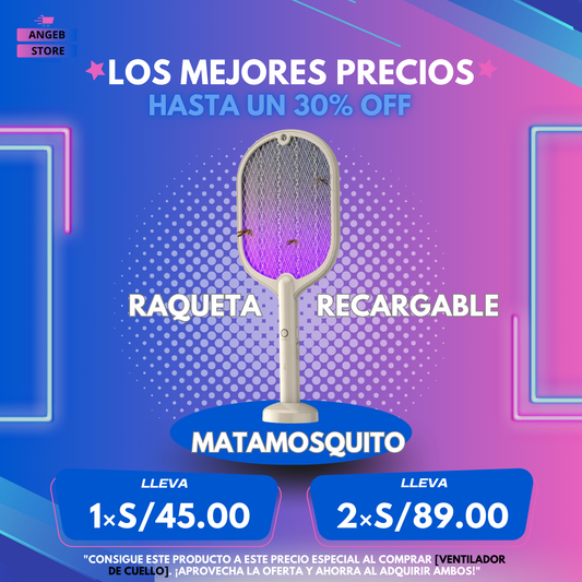 RAQUETA MATAMOSQUITO RECARGABLE